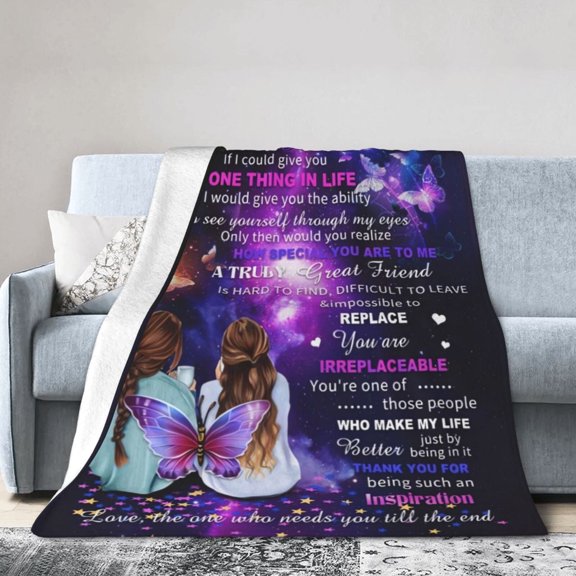 DAJU To My Bestie Throw Blanket Soft Fuzzy Fleece Blanket For Couch Bed Living Room Decoration(60*80inch)