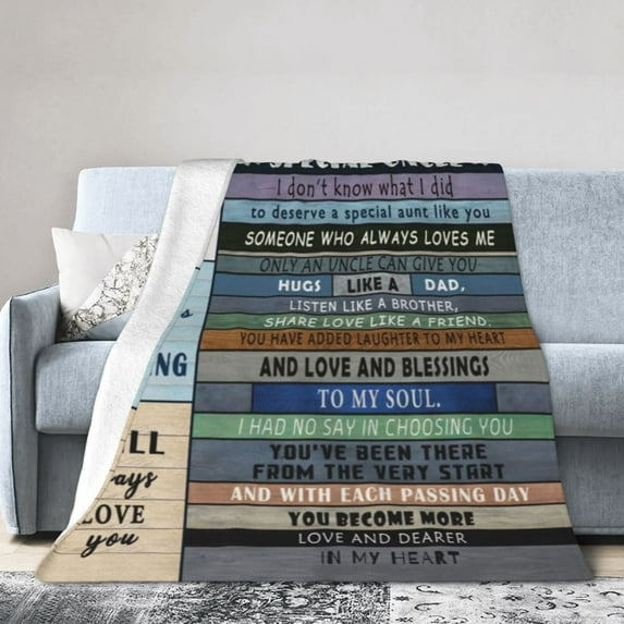 DAJU To My Special Uncle Throw Blanket Soft Fuzzy Fleece Blanket For Couch Bed Living Room Decoration(40*50inch)