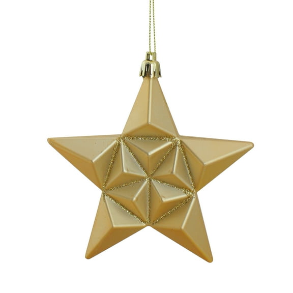 DAK 12ct Vegas Gold Shatterproof 2-Finish Christmas Star Ornaments 5"