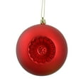 thumbnail image 1 of 6ct Matte Red Hot Retro Reflector Shatterproof Christmas Ball Ornaments 4", 1 of 3