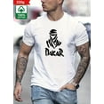 thumbnail image 1 of DAKAR-Inspired Men's 220g Heavyweight 100% Cotton T-Shirt - Casual Crew Neck, Short Sleeve, Black Tee with Trendy Print - Machine Washable, 1 of 6