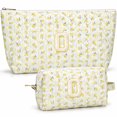 thumbnail image 1 of DAKIMOE 2PCS Makeup Bag Travel Toiletry Bag Cosmetic Bags Organizer Personalized Initial for Birthday Christmas Girl Women Girlfriend Teacher Valentines Day Gifts, 1 of 10