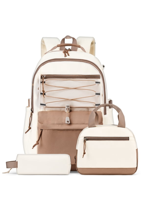 3 PCS School Backpacks for College Teens Cute Girlish Middle High School Bookbag Large Capacity Lightweight Waterproof Daypack for Students