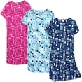 thumbnail image 1 of DAKIMOE 3 pack Nightgowns for Women Soft Cotton Short Sleeve Night Shirts Womens Print Sleep Shirts Loose Comfy Pajamas Sleepwear, 1 of 6