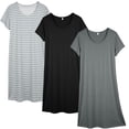 thumbnail image 1 of DAKIMOE 3 pack Nightgowns for Women Soft Cotton Short Sleeve Night Shirts Womens Print Sleep Shirts Loose Comfy Pajamas Sleepwear, 1 of 6
