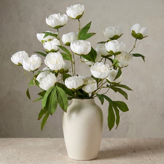 DAKIMOE 6 Pcs Artificial Peony Flowers 27" Silk Faux Peonies Stems for Wedding Home DIY Decor