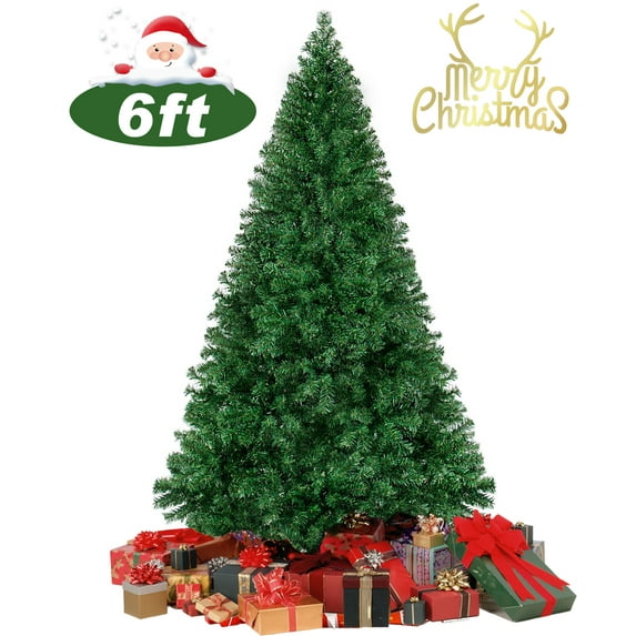 DAKIMOE 6ft Premium Artificial Christmas Tree, Holiday Xmas Tree with 800 Branch Tips, Foldable Metal Stand for Home, Office, Party Holiday Xmas Decoration, Green, 6 FT