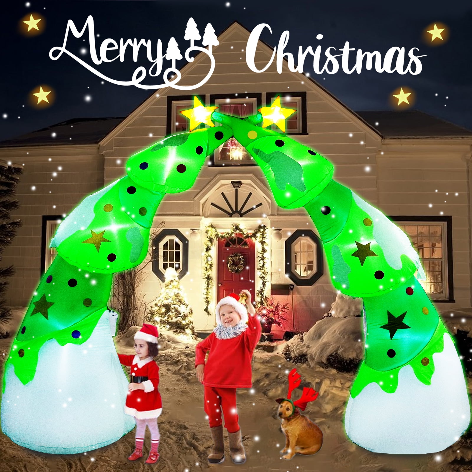 DAKIMOE 9 Ft Christmas Inflatables Tree Archway, 2023 New Inflatable