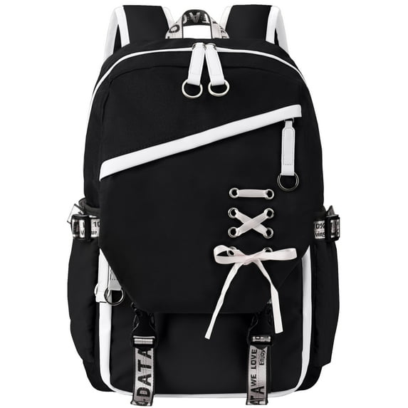 DAKIMOE School Backpack for Teens Middle School Bookbag Students Lightweight Durable Casual Outdoor Daypack College, Black