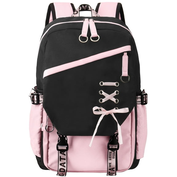 DAKIMOE School Backpack for Teens Middle School Bookbag Students Lightweight Durable Casual Outdoor Daypack College, Pink