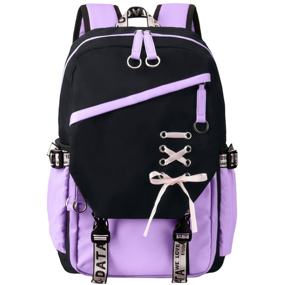 DAKIMOE School Backpack for Teens Middle School Bookbag Students Lightweight Durable Casual Outdoor Daypack College, Purple