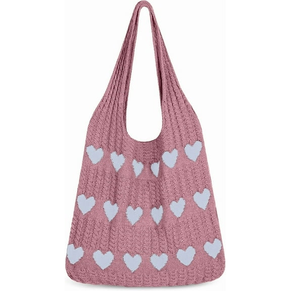 DAKIMOE Bag Crochet Bags for Women Summer Mesh Beach Tote Bag Knit Hobo Bag Vacation Boho Tote Bag