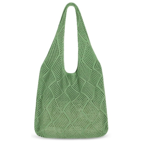DAKIMOE Bag Crochet Bags for Women Summer Mesh Beach Tote Bag Knit Hobo Bag Vacation Boho Tote Bag