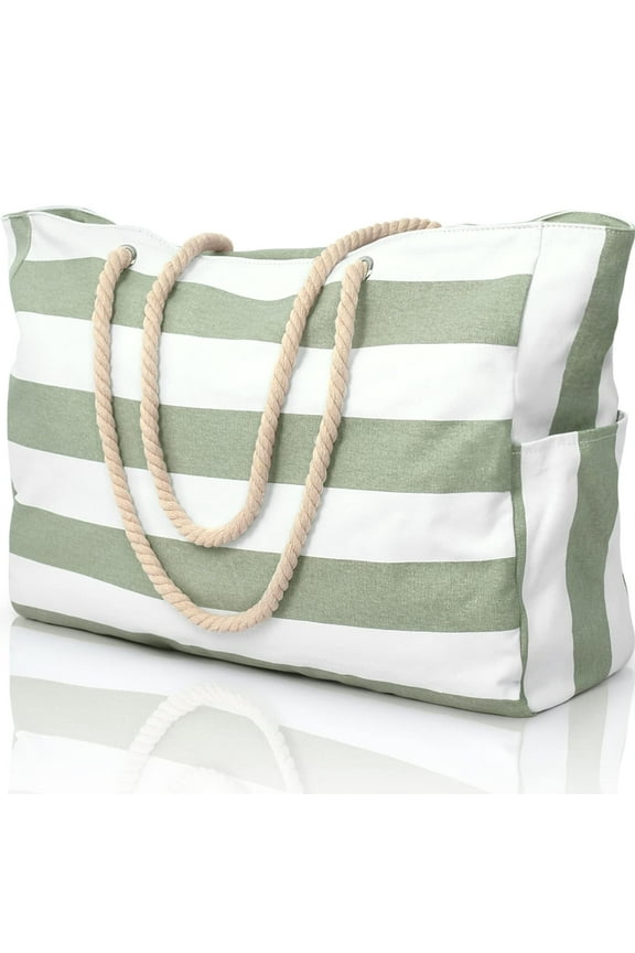 Beach Bags For Women - Large Beach Tote Bags with Zipper Waterproof Sandproof Swim Pool Beach Bag Large Tote