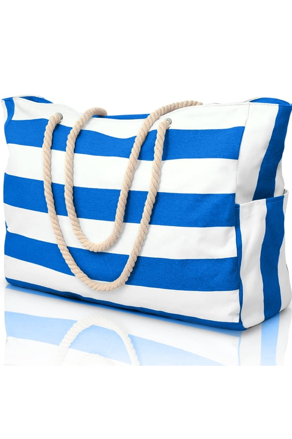 Beach Bags For Women - Large Beach Tote Bags with Zipper Waterproof Sandproof Swim Pool Beach Bag Large Tote