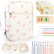 DAKIMOE Bible Cover Case for Women Bible Bag with Durable Handle Quilted Carrying Book Case Church Bag Bible Study Suppl