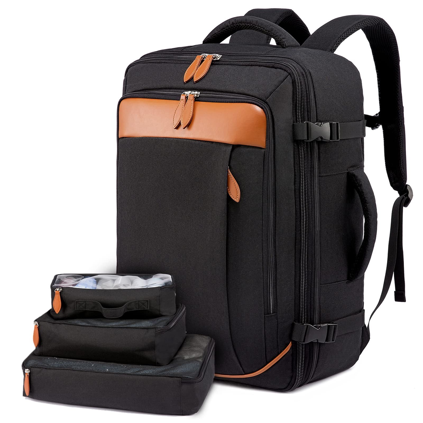 DAKIMOE Carry on Backpack, Extra Large 40L Travel Backpack with 3