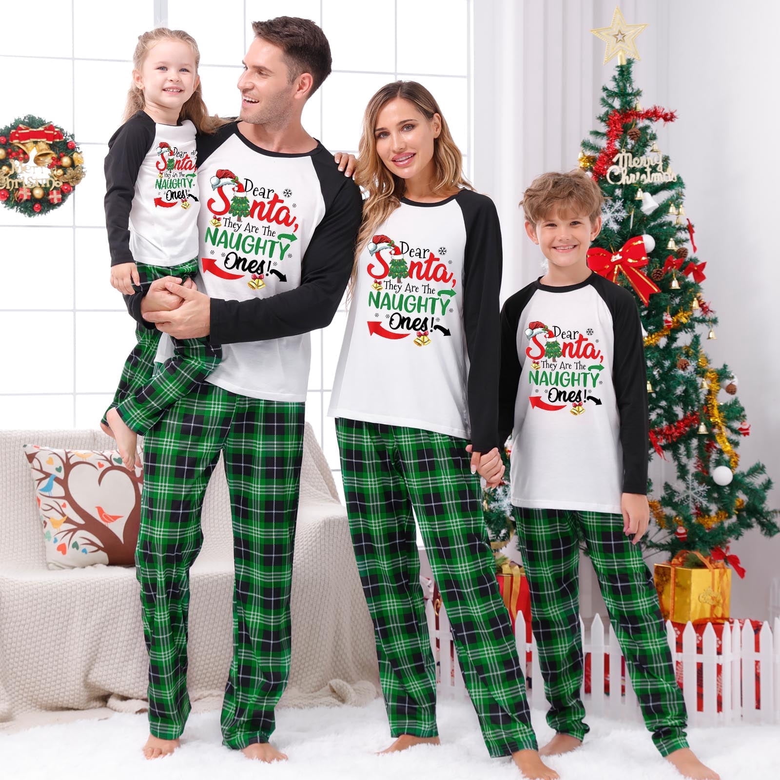 DAKIMOE Family Matching Christmas Pajamas Holiday Couple PJ Set Men and ...