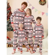 DAKIMOE Christmas Pajamas for Family Matching Sets Couples Xmas Pjs Matching Set Long Sleeve Top and Pants Loungewear Festive Holiday Nightwear Jammies Sleepwear For Adult Women Men Kids