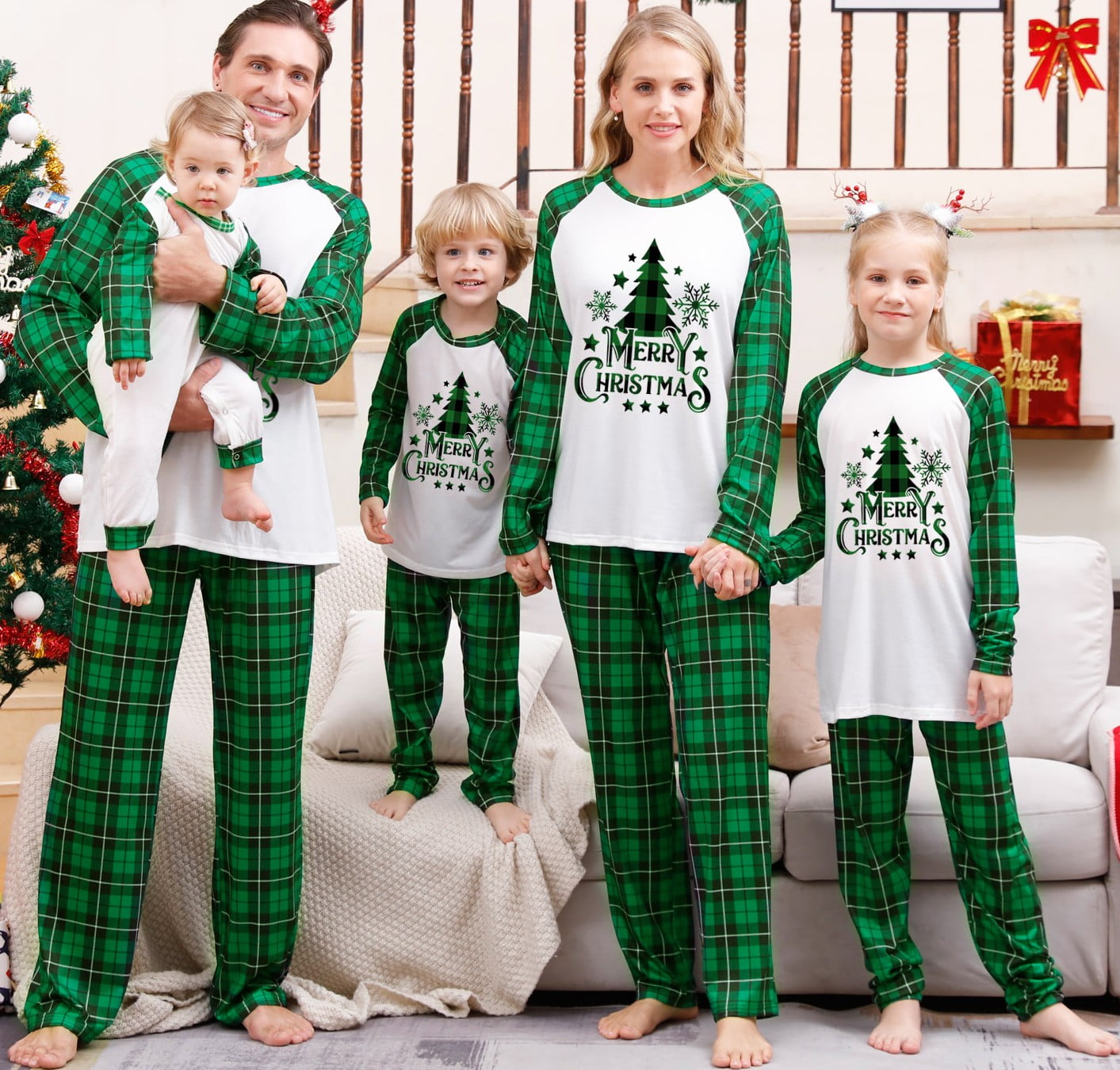 DAKIMOE Christmas Pajamas for Family Matching Family Pajamas Sets ...