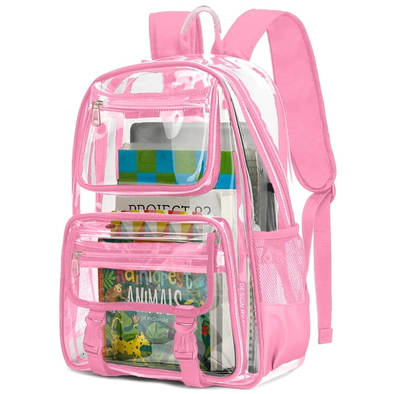 DAKIMOE Clear Backpack Heavy Duty Large Capacity PVC Transparent Waterproof Bag for School Stadium College