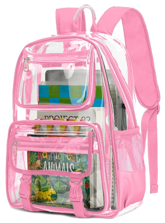 Clear Backpack Heavy Duty Large Capacity PVC Transparent Waterproof Bag for School Stadium College