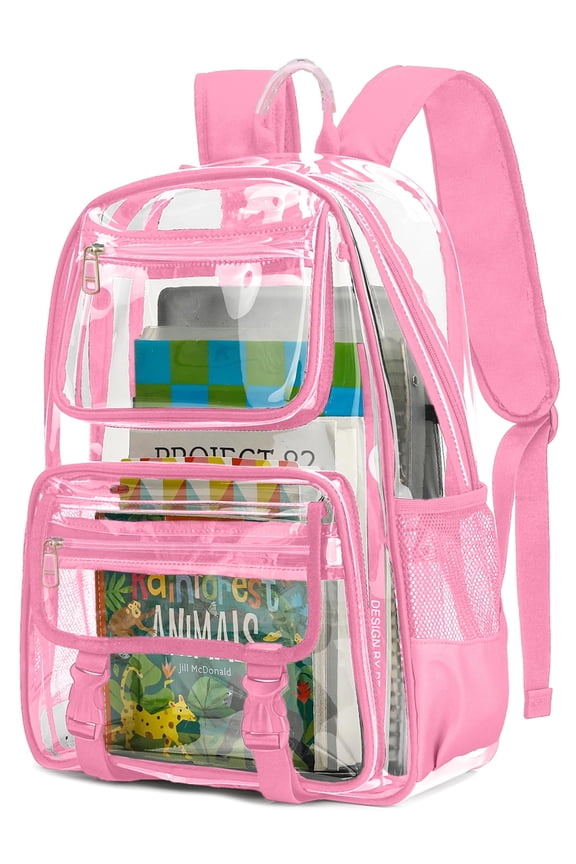 Clear Backpack Heavy Duty Large Capacity PVC Transparent Waterproof Bag for School Stadium College