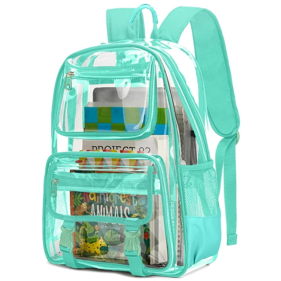 DAKIMOE Clear Backpack Heavy Duty Large Capacity PVC Transparent Waterproof Bag for School Stadium College