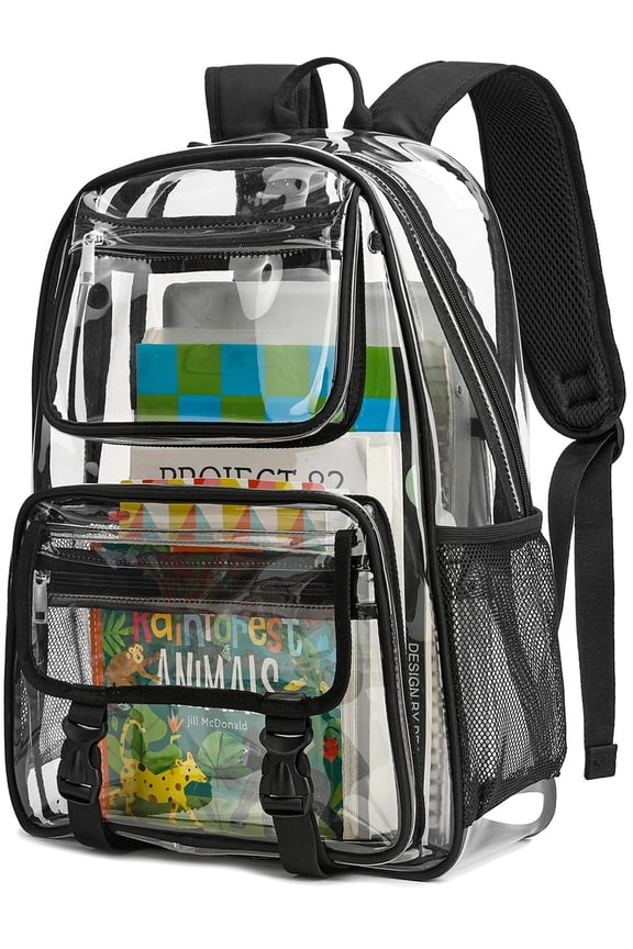 Clear Backpack Heavy Duty Large Capacity PVC Transparent Waterproof Bag for School Stadium College