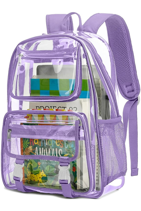 Clear Backpack Heavy Duty Large Capacity PVC Transparent Waterproof Bag for School Stadium College