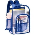 thumbnail image 1 of DAKIMOE Clear Backpack Heavy Duty Stadium Approved PVC Transparent Backpacks for Adults School Travel, 1 of 7