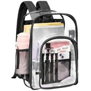 DAKIMOE Clear Backpack Heavy Duty Stadium Approved PVC Transparent Backpacks for Adults School Travel