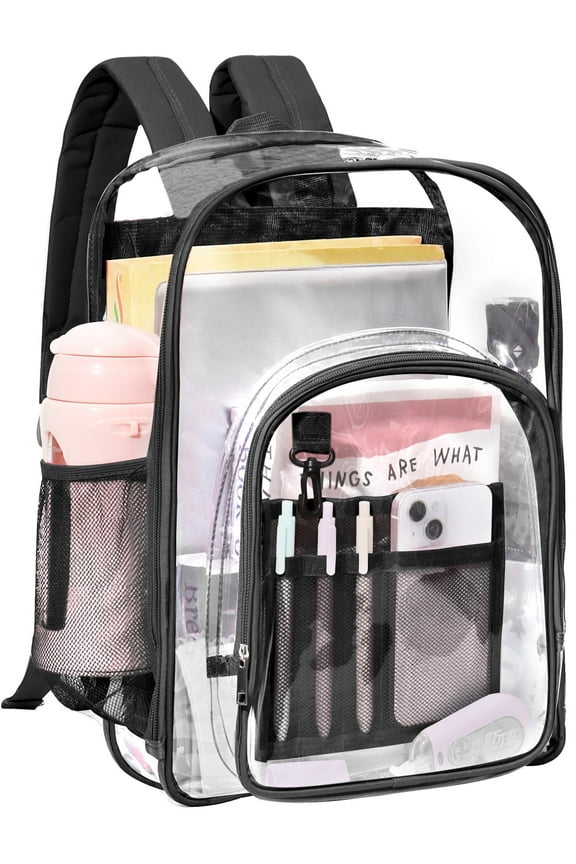 Clear Backpack Heavy Duty Stadium Approved PVC Transparent Backpacks for Adults School Travel