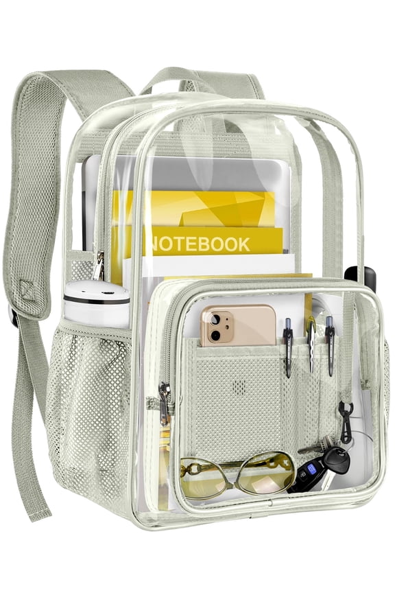 Clear Backpack Heavy Duty Stadium Approved PVC Transparent Backpacks for Adults School Travel