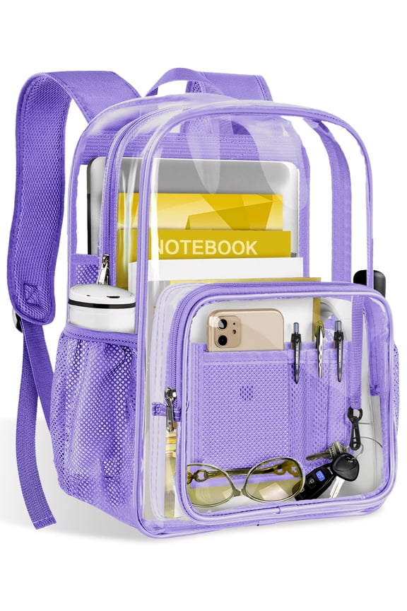 Clear Backpack Heavy Duty Stadium Approved PVC Transparent Backpacks for Adults School Travel