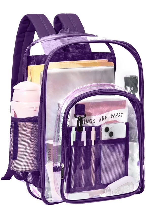 Clear Backpack Heavy Duty Stadium Approved PVC Transparent Backpacks for Adults School Travel