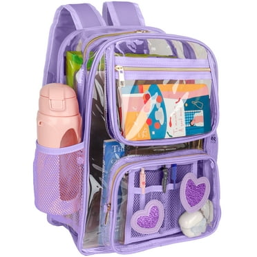 DAKIMOE Clear Backpack Heavy Duty Stadium Approved School Cute Transparent Backpacks Clear Bag Travel