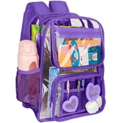 DAKIMOE Clear Backpack Heavy Duty Stadium Approved School Cute Transparent Backpacks Clear Bag Travel