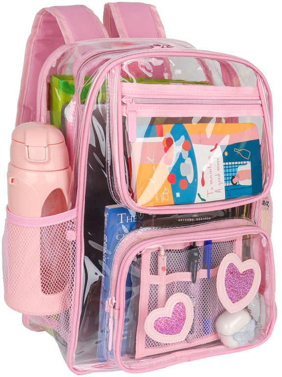 Clear Backpack Heavy Duty Stadium Approved School Cute Transparent Backpacks Clear Bag Travel