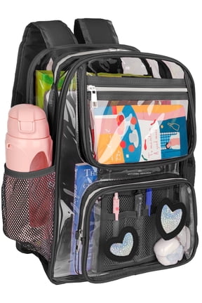 Clear Backpack Heavy Duty Stadium Approved School Cute Transparent Backpacks Clear Bag Travel