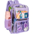 thumbnail image 1 of DAKIMOE Clear Backpack Heavy Duty Stadium Approved School Cute Transparent Backpacks Clear Bag Travel, 1 of 7