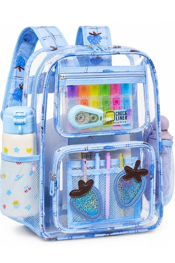 Clear Backpack Heavy Duty Stadium Approved School Cute Transparent Backpacks Clear Bag Travel