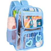 DAKIMOE Clear Backpack Heavy Duty Stadium Approved School Cute Transparent Backpacks Clear Bag Travel