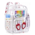 thumbnail image 1 of DAKIMOE Clear Backpack Heavy Duty Stadium Approved School Cute Transparent Backpacks Clear Bag Travel, 1 of 8