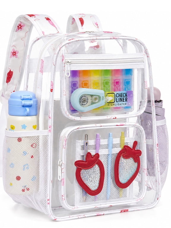 Clear Backpack Heavy Duty Stadium Approved School Cute Transparent Backpacks Clear Bag Travel