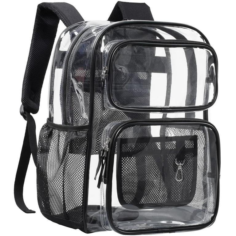 DAKIMOE Clear Backpack for School - 17 inch Large Heavy Duty 