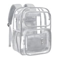 thumbnail image 1 of DAKIMOE Clear Backpack for School - 17 inch Large Heavy Duty Stadium Approved Clear Bookbag, See Through PVC Transparent Backpacks for Travel College Work, Grey, 1 of 8