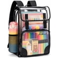 thumbnail image 1 of DAKIMOE Clear Backpack for School Stadium Bookbag Transparent Book Bag Large 17'', 1 of 8