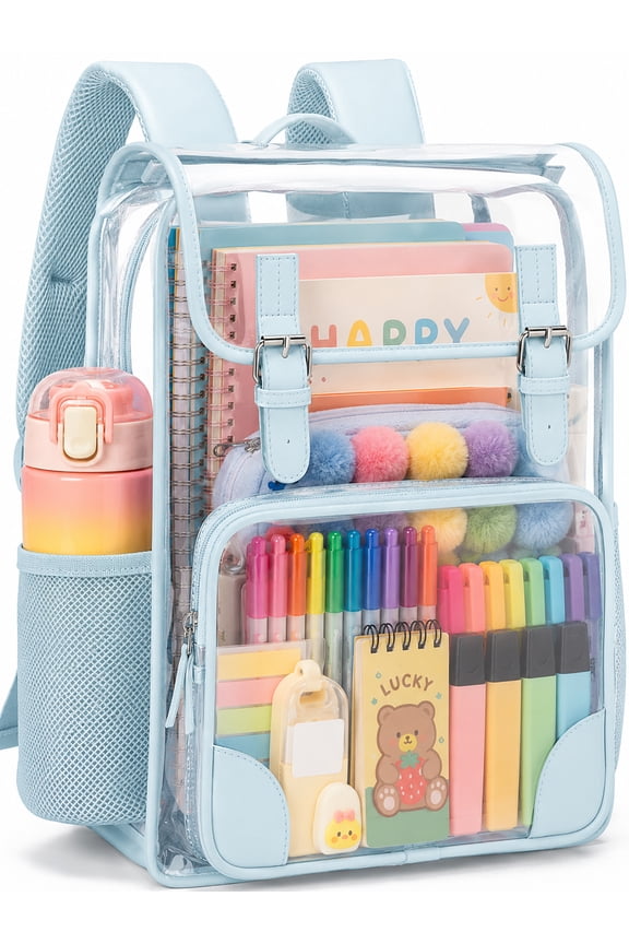 Clear Backpack for School Stadium Bookbag Transparent Book Bag Large 17''