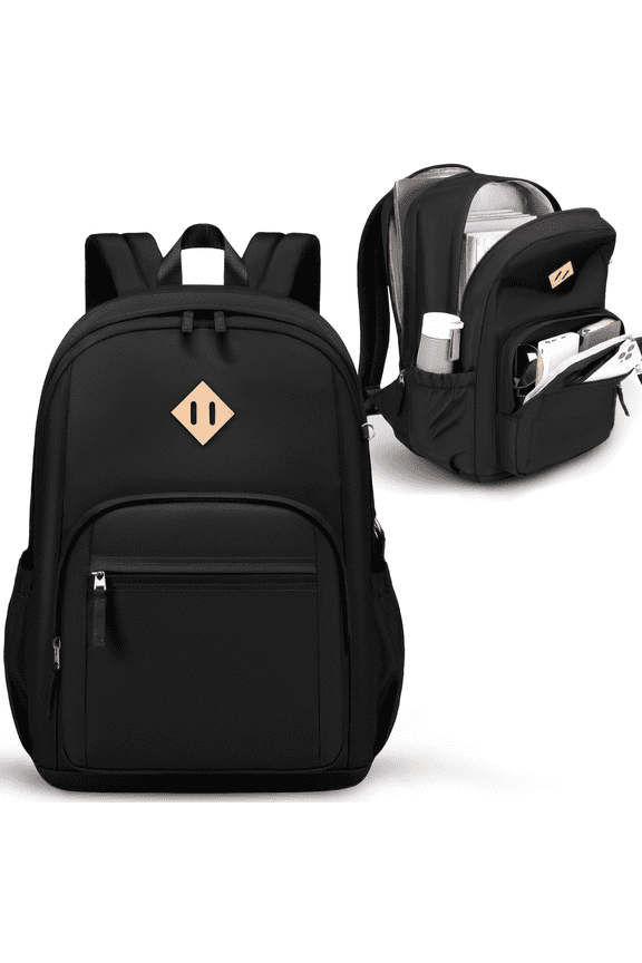 Travel Backpack for Women Men Laptop Backpack with Computer Compartment Waterproof Large Capacity Wear Resistant Scratch-proof for Travel College Bussiness School, Black